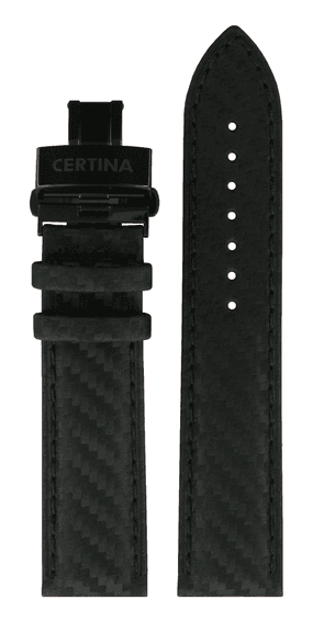 Watch strap Certina C001639 / C600016425 Carbon Black 21mm