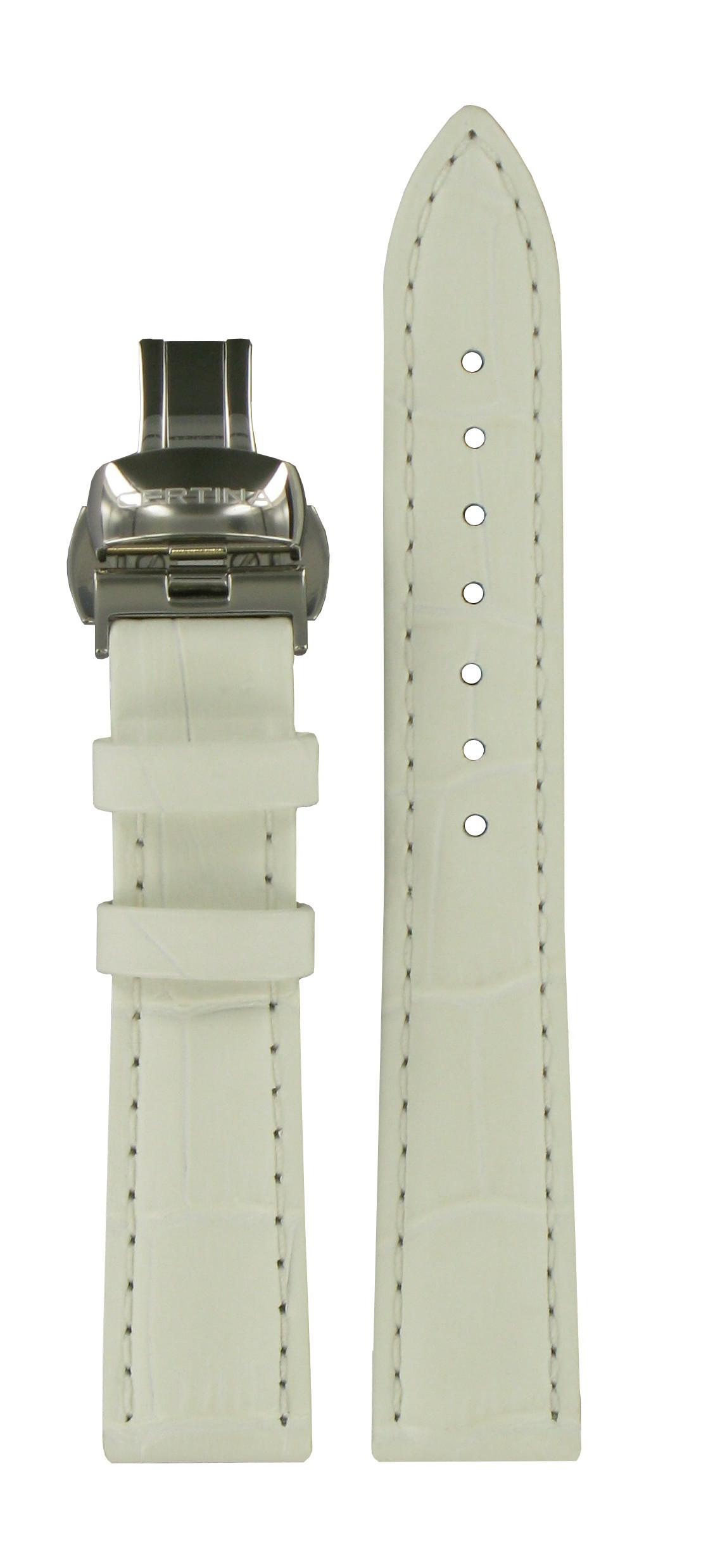 Watch strap Certina C600019057 Leather White 16mm