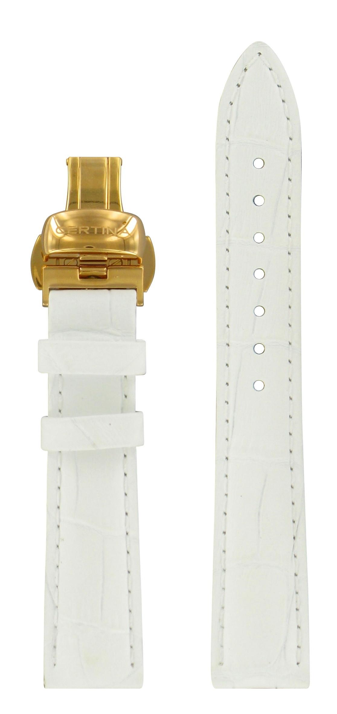 Watch strap Certina C600020148 Leather White 16mm