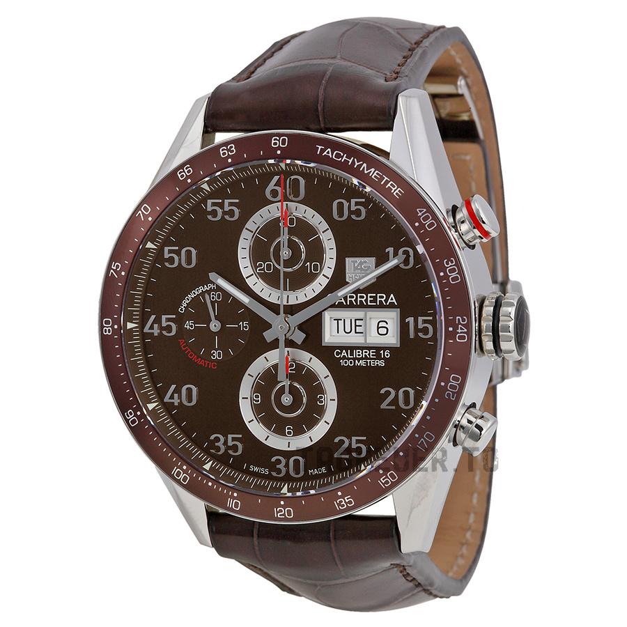 Watch strap Tag Heuer CV2A12.FC / FC6236 Leather Brown 22mm