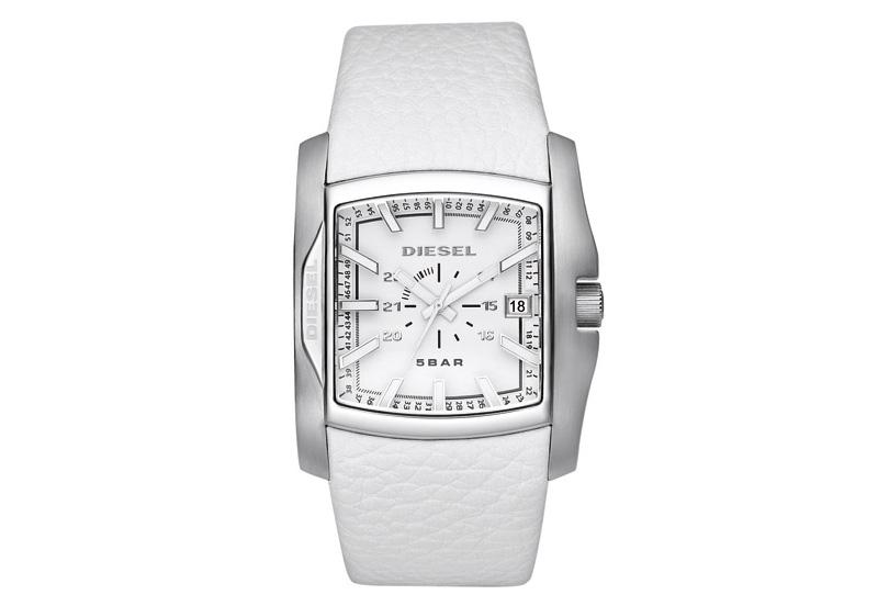 Watch strap Diesel DZ1406 Leather White