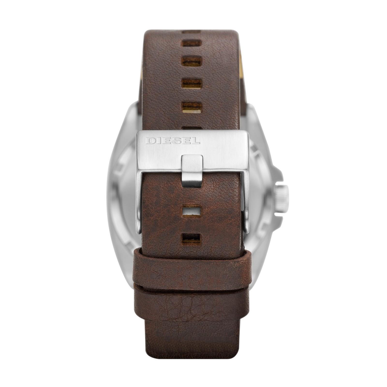 Watch strap Diesel DZ1544 Leather Brown 26mm