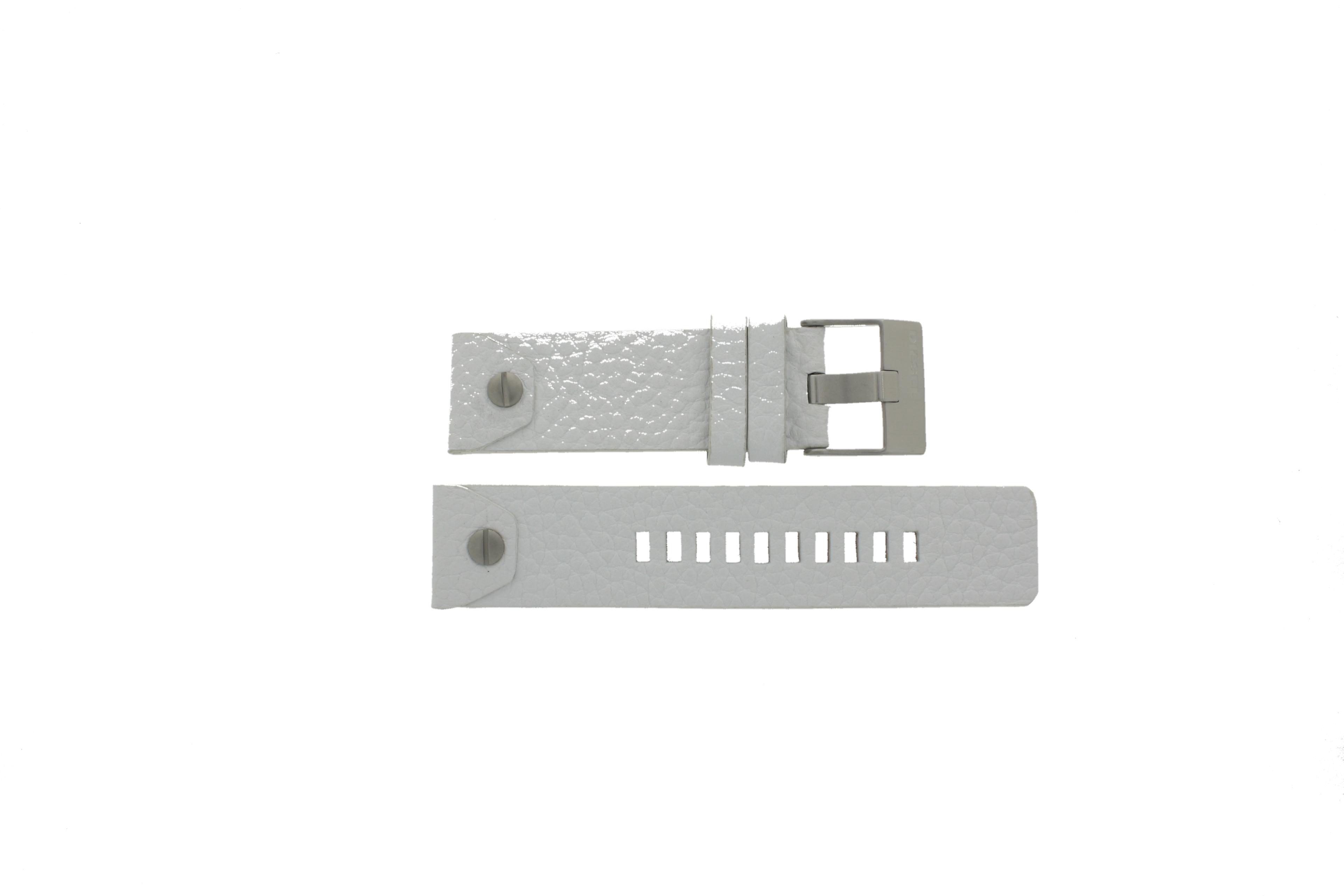 Watch strap Diesel DZ1577 Leather White 24mm