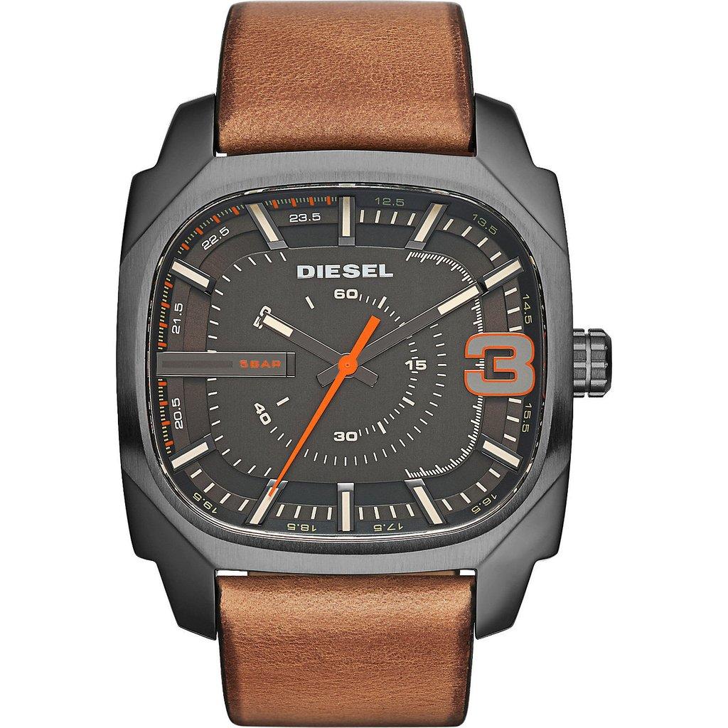 Watch strap Diesel DZ1694 Leather Cognac 24mm