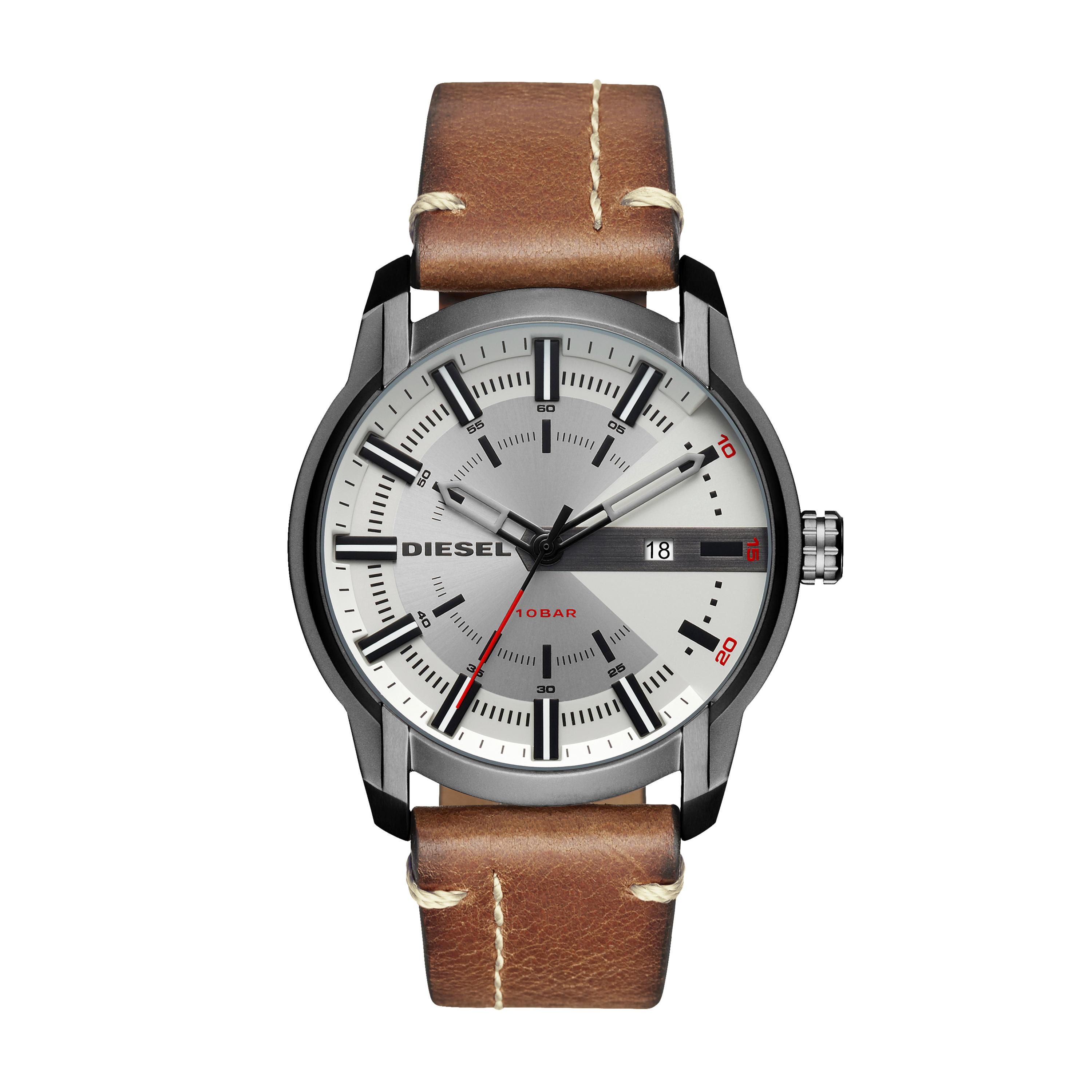 Watch strap Diesel DZ1814 Leather Brown 23mm