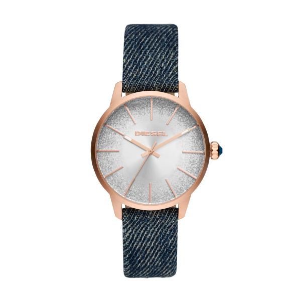 Watch strap Diesel DZ5566 Leather/Textiles Blue 18mm