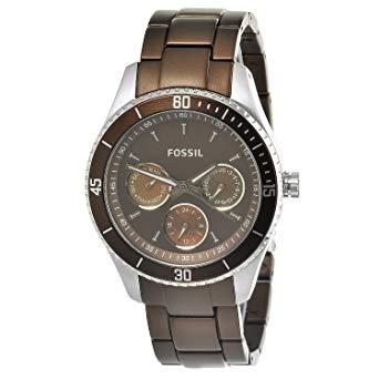 Watch strap Fossil ES3033 Aluminum Brown 18mm