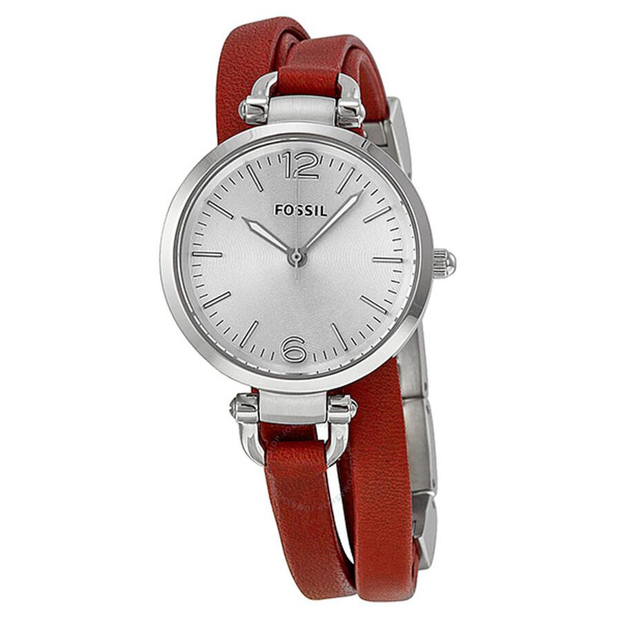 Watch strap Fossil ES3157 Leather Red 8mm