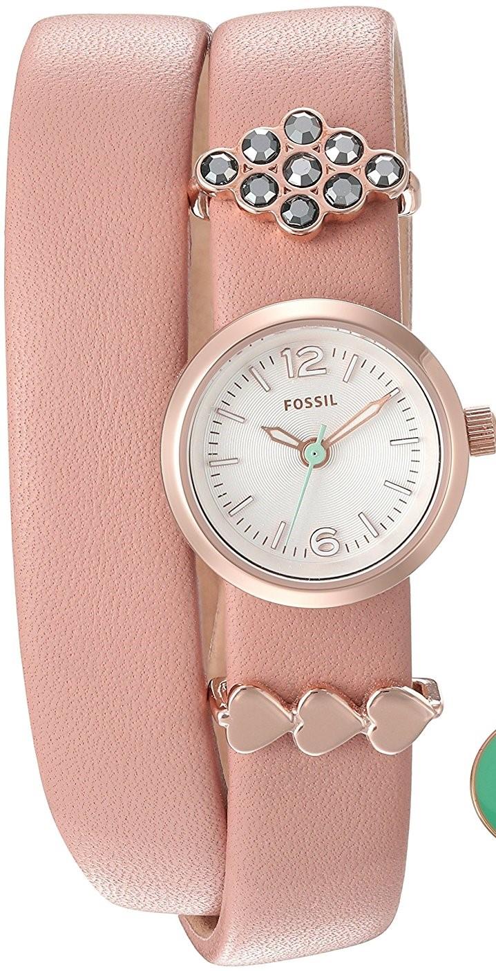 Watch strap Fossil ES4002 Leather Pink 13mm