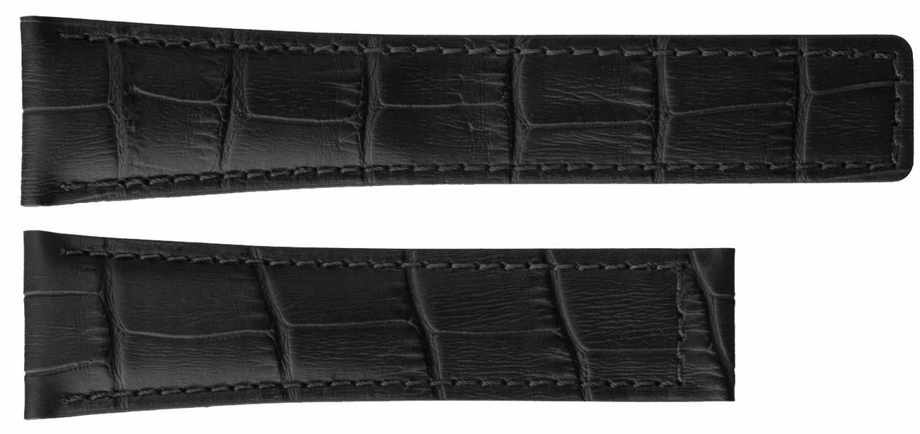 Watch strap Tag Heuer FC6177 Crocodile skin Black 22mm