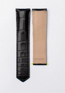 Watch strap Tag Heuer FC6481 Crocodile skin Black 22mm