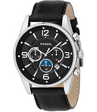 Watch strap Fossil FS4387 Leather Black 24mm