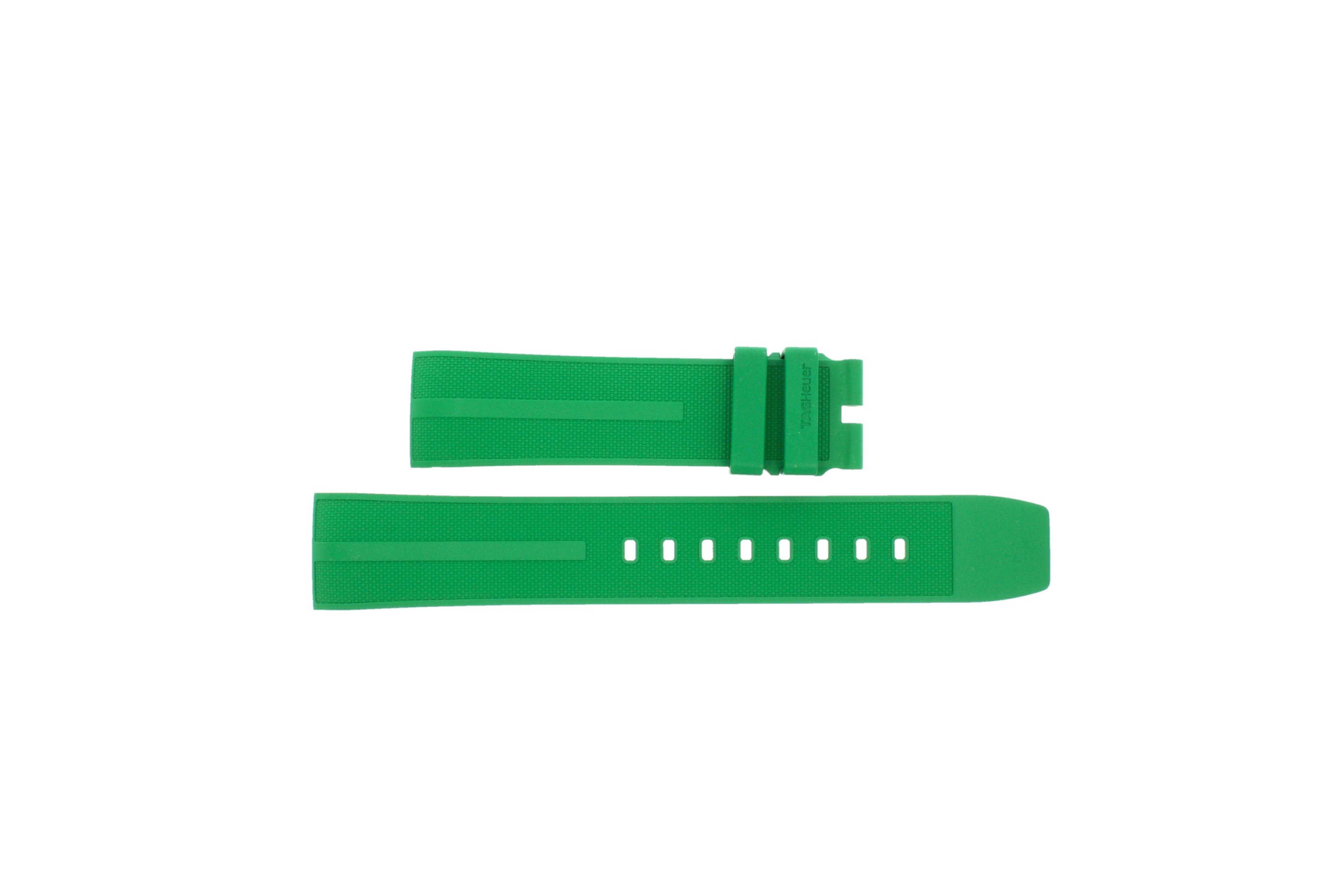 Watch strap Tag Heuer FT8056 / CAZ101AP Rubber Green 21.5mm