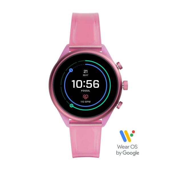 Watch strap Smartwatch Fossil FTW6058 Silicone Pink 18mm