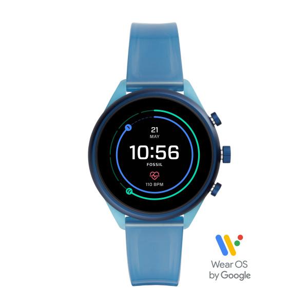 Watch strap Smartwatch Fossil FTW6059 Silicone Blue 18mm