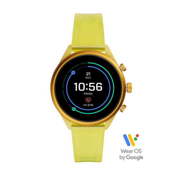 Watch strap Smartwatch Fossil FTW6060 Silicone Yellow 18mm