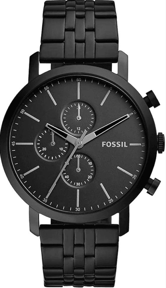 Watch strap Fossil BQ2330 Stainless steel Black 22mm