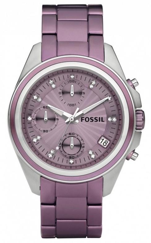 Watch strap Fossil ES2916 Steel Purple 18mm