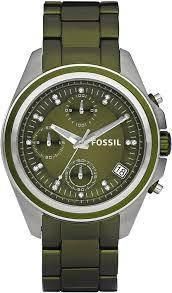 Watch strap Fossil ES2917 Steel Green 18mm