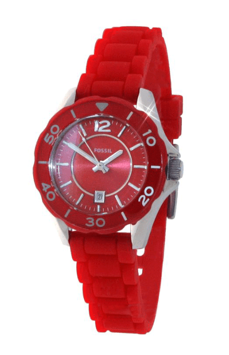 Watch strap Fossil ES2937 Silicone Red 14mm