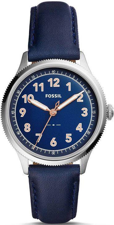 Watch strap Fossil ES4130 Leather Blue 16mm