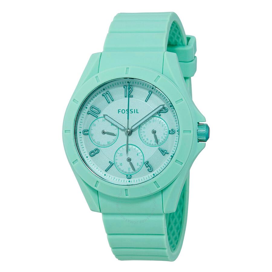 Watch strap (Strap + Case combination) Fossil ES4188 Silicone Mint green