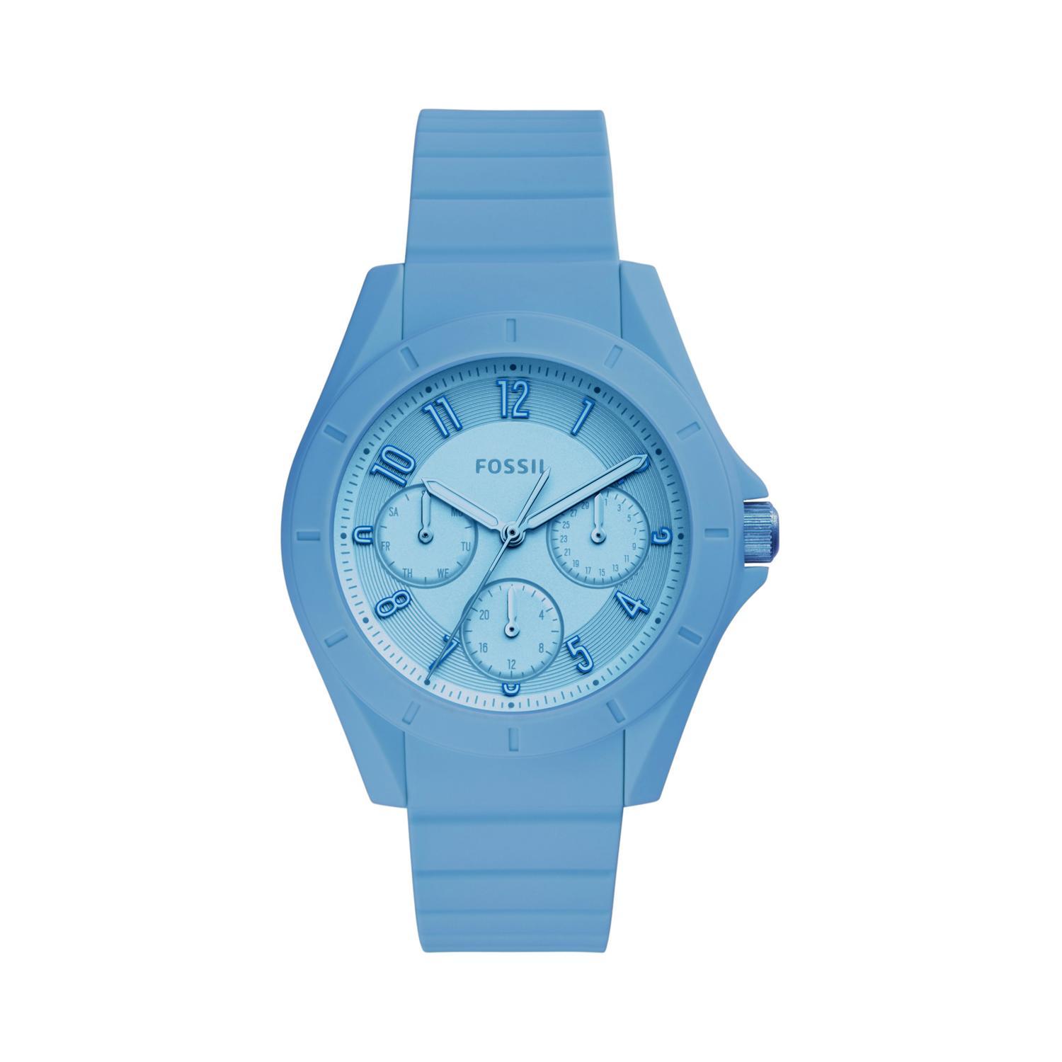 Watch strap (Strap + Case combination) Fossil ES4189 Silicone Blue