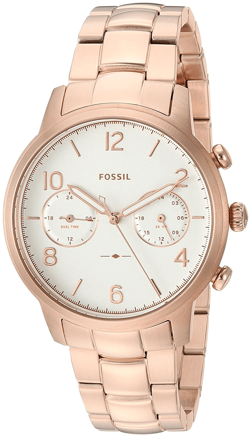 Watch strap Fossil ES4237 Stainless steel Rosé 18mm