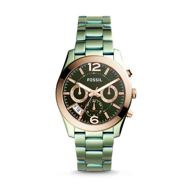 Watch strap Fossil ES4328 Stainless steel Green 20mm