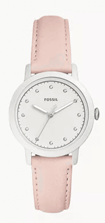 Watch strap Fossil ES4399 Leather Pink 16mm