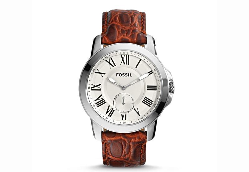 Watch strap Fossil FS4963 Leather Brown 22mm