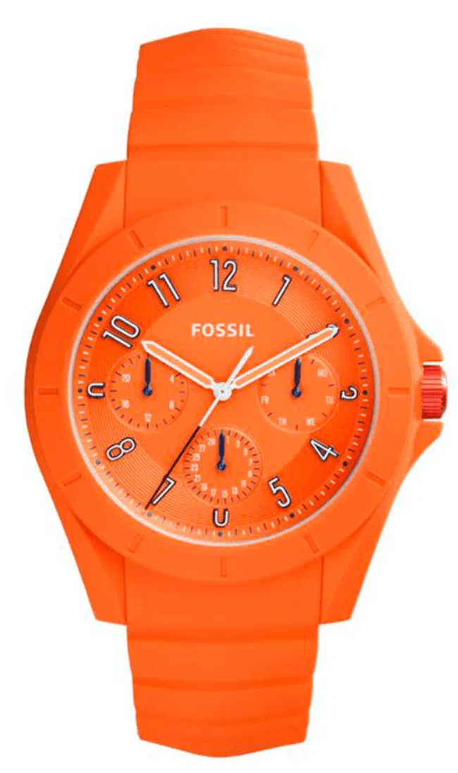 Watch strap (Strap + Case combination) Fossil FS5217 Silicone Orange