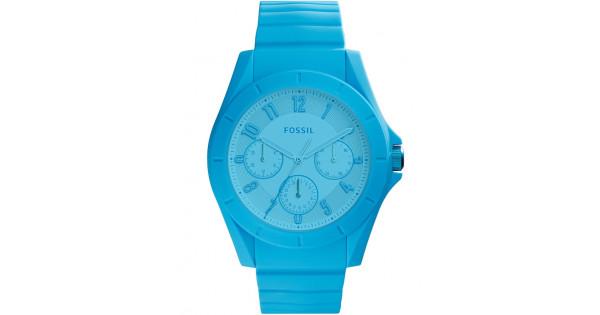 Watch strap (Strap + Case combination) Fossil FS5287 Silicone Blue