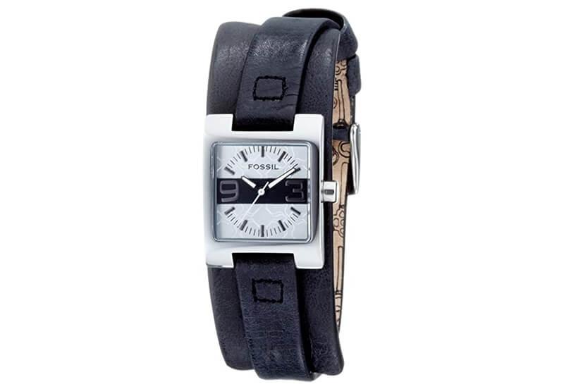 Watch strap Fossil JR9514 Leather Black 12mm