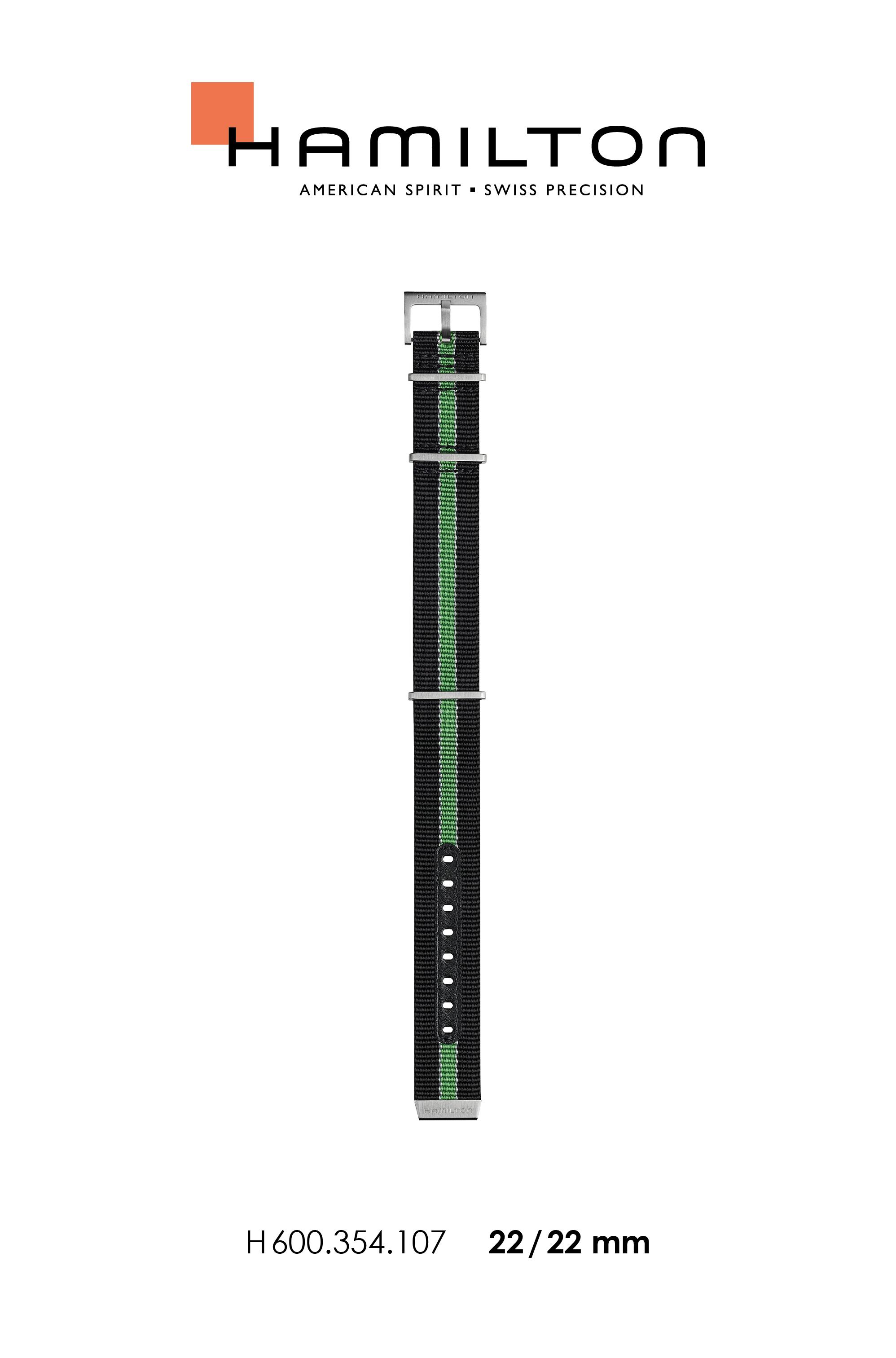 Watch strap Hamilton H694354107 Nylon/perlon Multicolor 22mm