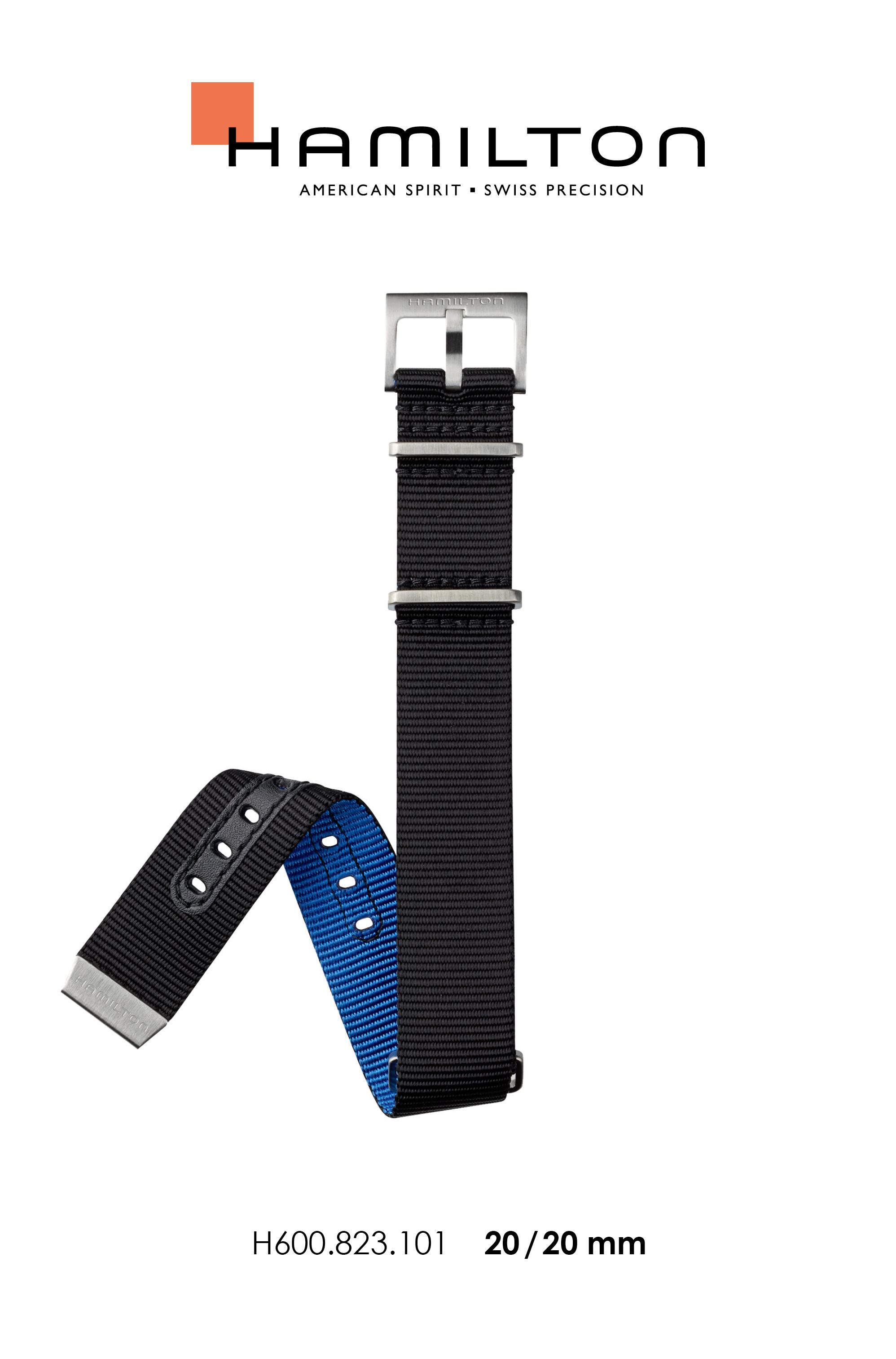 Watch strap Hamilton H694823101 Nylon/perlon Multicolor 20mm