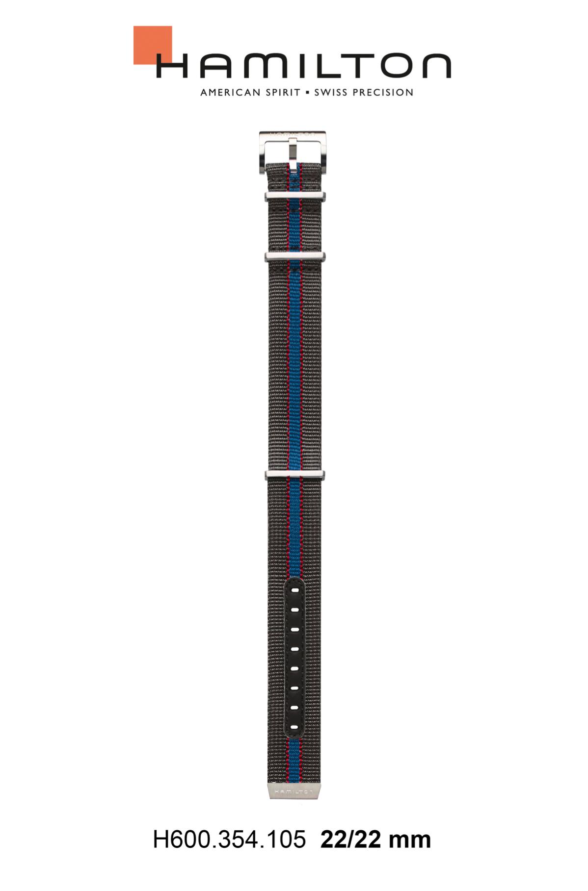 Watch strap Hamilton H694354105 Nylon/perlon Multicolor 22mm