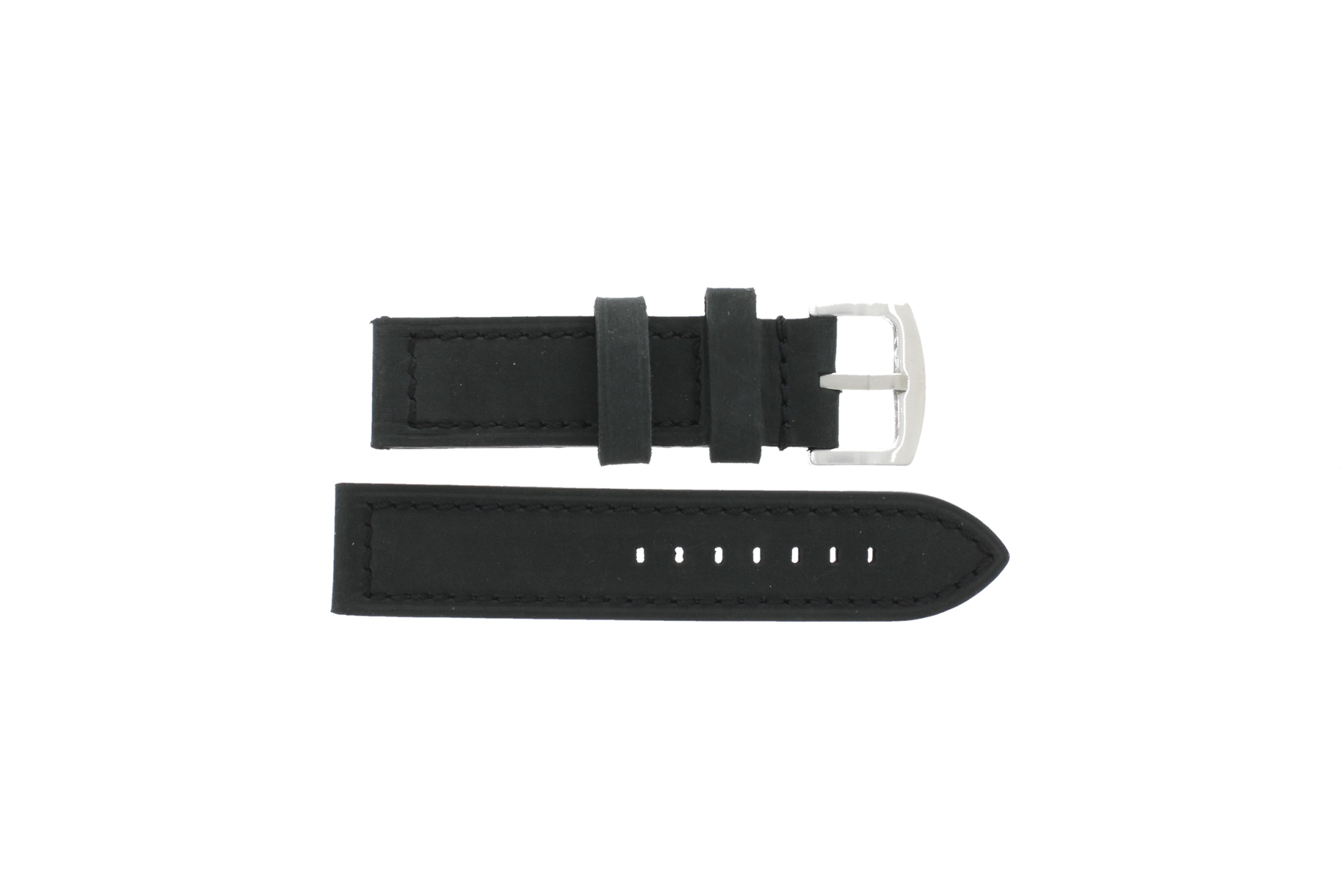 Watch strap Universal I103 Leather Anthracite grey 24mm