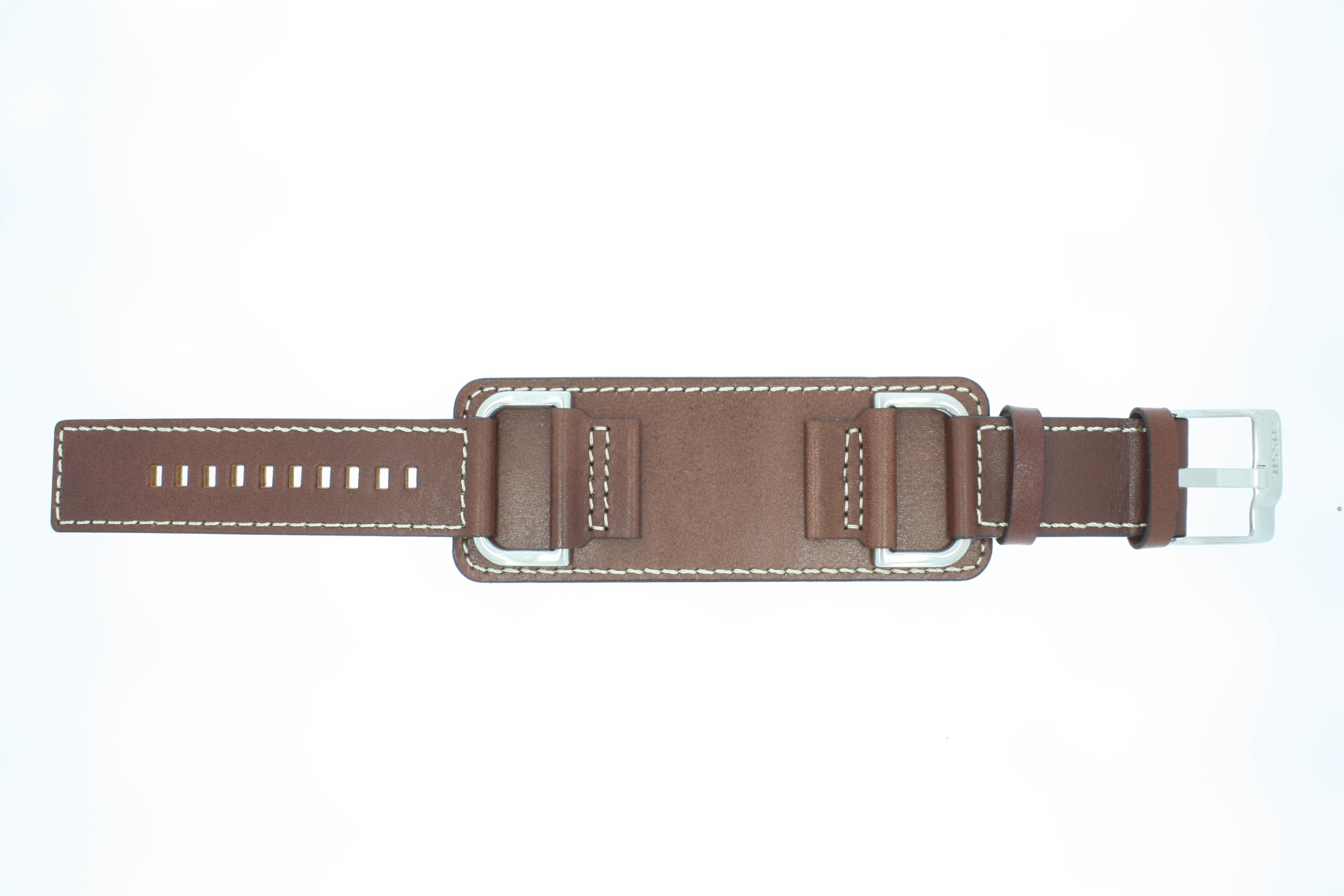 Watch strap Fossil JR1197 Leather Brown 24mm