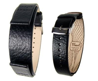 Watch strap Fossil JR9674 Leather Black 18mm