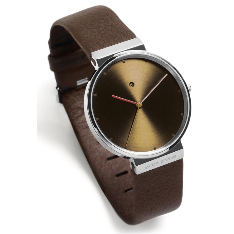 Watch strap Jacob Jensen Jacob Jensen JJ843 Leather Brown 19mm