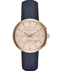 Watch strap Michael Kors MK2597 Leather Blue 20mm