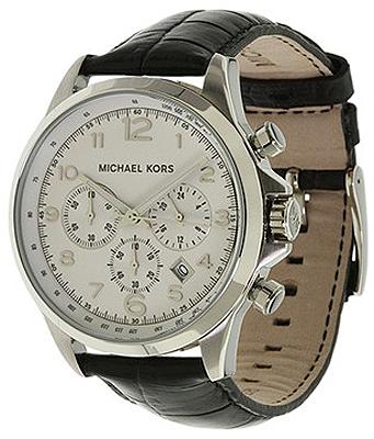 Watch strap Michael Kors MK8114 Leather Black 22mm