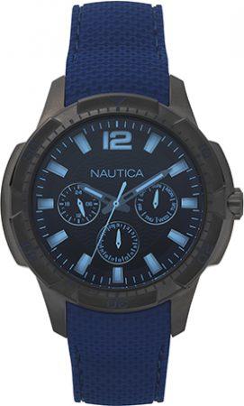 Nautica watch strap NAPSDG004 Silicone Blue 22mm + blue stitching