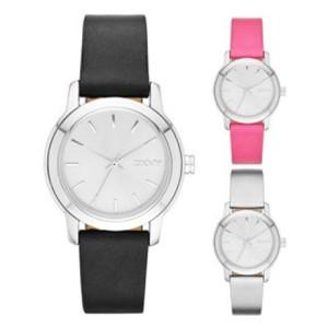 Watch strap DKNY NY2269 Pink Leather Pink