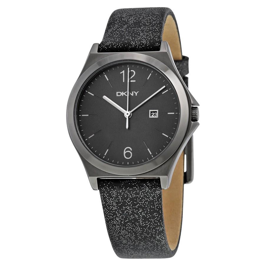 Watch strap DKNY NY2373 Leather Black