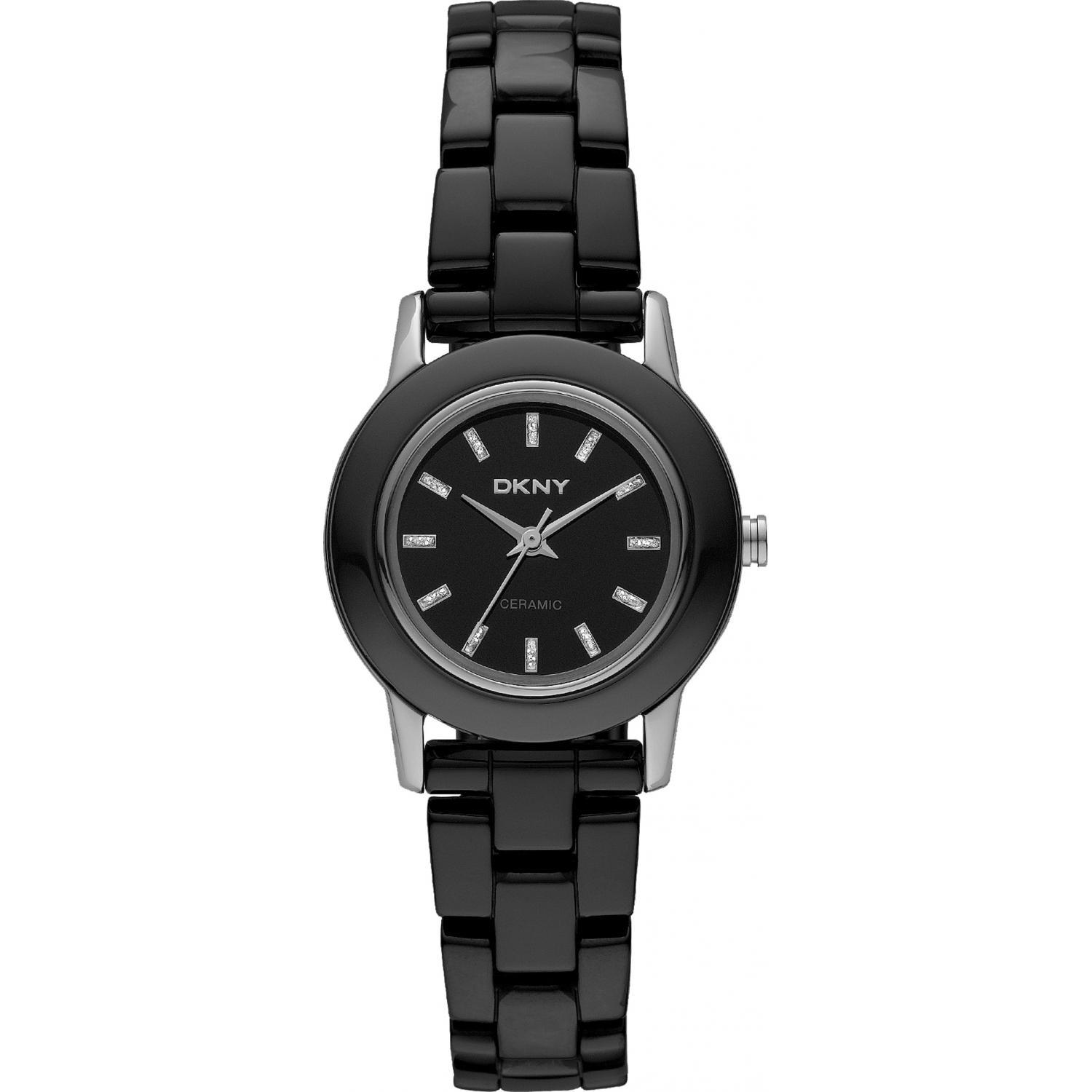 Watch strap DKNY NY8296 Ceramics Black 28mm