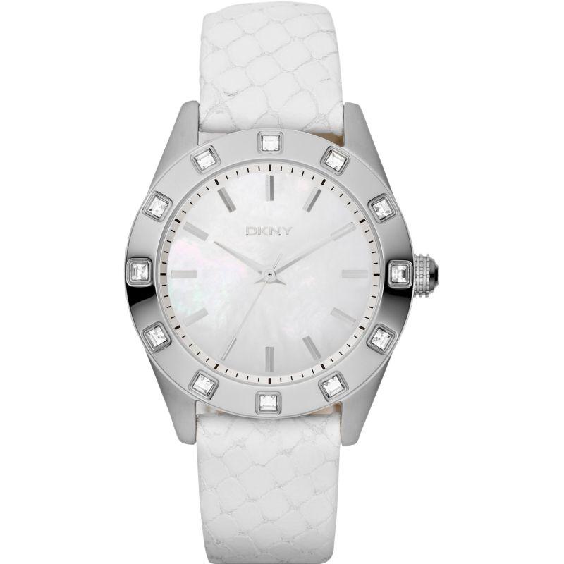 Watch strap DKNY NY8790 Leather White