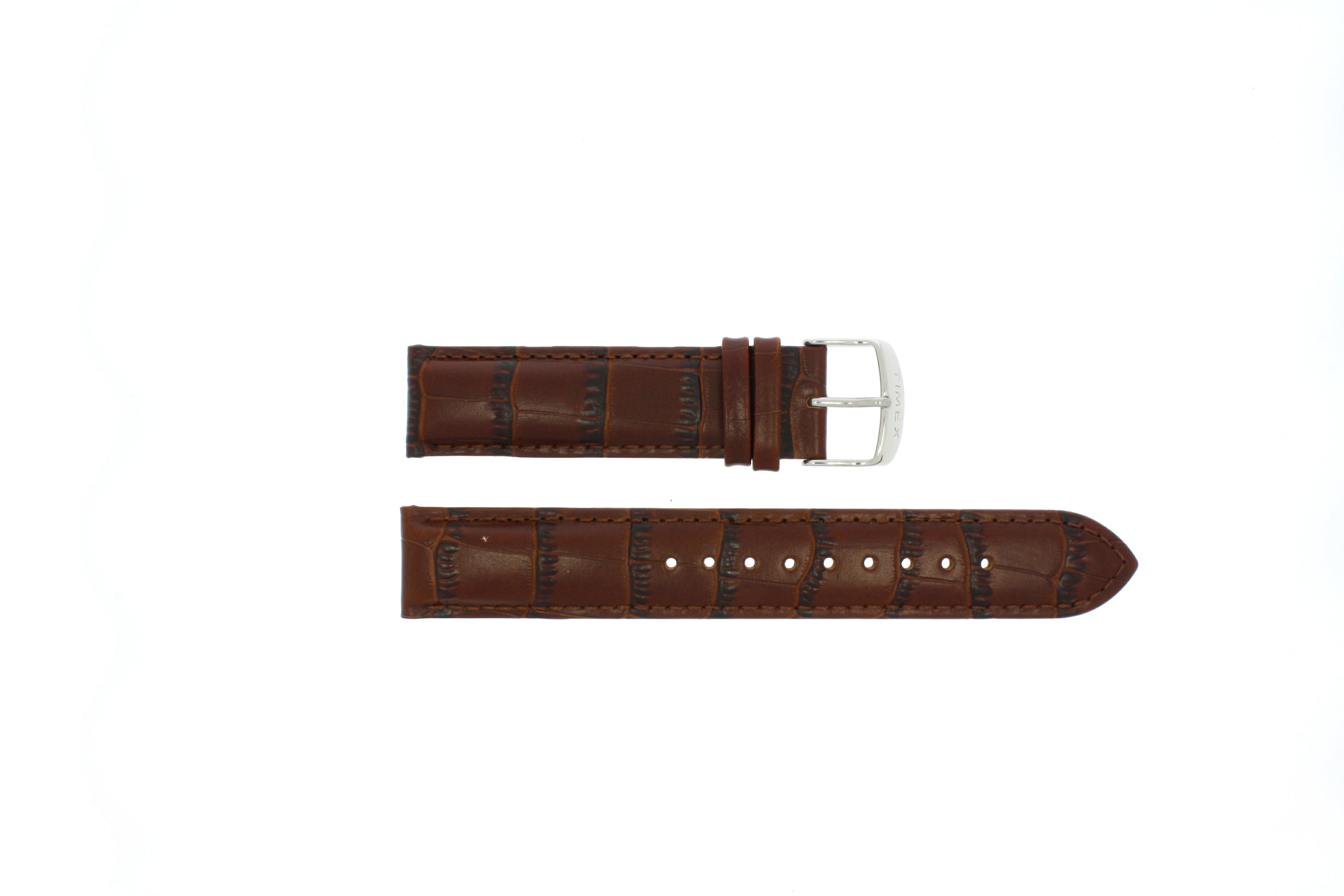 Timex watch strap P2N942 Leather Brown 20mm + brown stitching