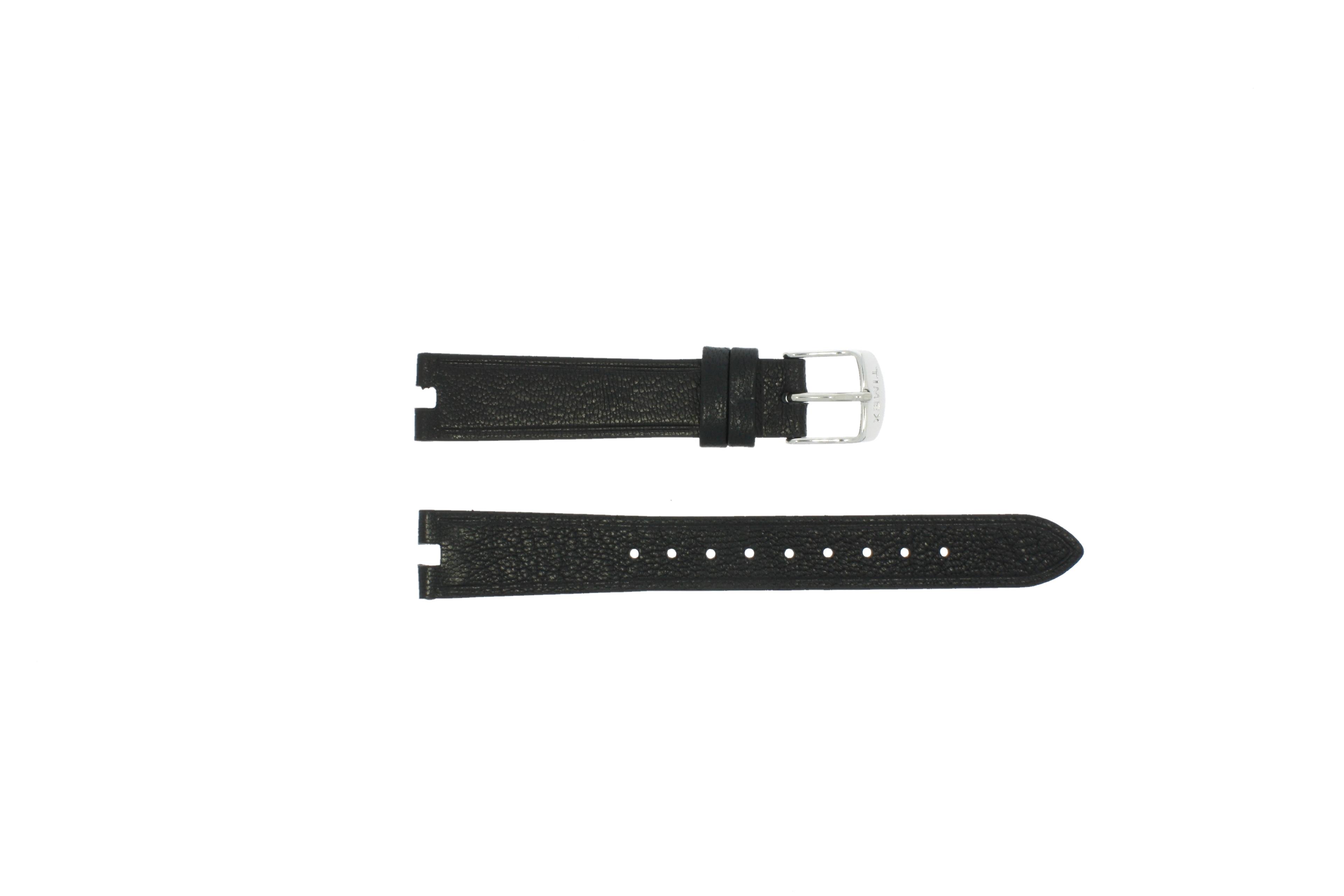 Timex watch strap P2P544 Leather Black 16mm + black stitching